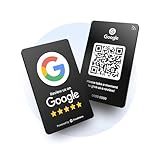 Google Review Card by TrustHero - Tap or Scan for Instant Reviews - Boost Customer Reviews - All Phones Compatible - No Fees, No Subscription, Easy Setup - NFC/QR Review Card (Black, 1 Card)