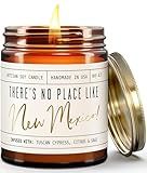 New Mexico Gifts, New Mexico Decor for Home - 'There's No Place Like New Mexico Candle, w/Tuscan Cypress, Citrus & Sage I New Mexico Souvenirs I New Mexico State Gifts I 9oz Jar, 50Hr Burn, USA Made