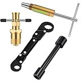 Lanties 4 Pcs Angle Stop Wrench Kit Plumbing Tool, Olive Ring Removal Tool with Diameter of 1/2", 3/4", Compression Sleeve Puller for 1/2" Compression Fitting, Install Angle Stop Nut(Olive,Black)