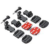 Sametop Helmet Sticky Mounts Adhesive Buckle Mount Screw Accessory Kit Compatible with GoPro Hero 13 12 11 10 Max 9 8 7 6 5 Session DJI Osmo Insta360 AKASO Action Cameras (12 in 1)
