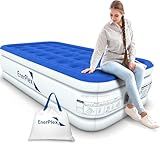 EnerPlex Twin Air Mattress with Built-in Pump - 13 Inch Double Height Inflatable Mattress for Camping, Home & Portable Travel - Durable Blow Up Bed with Dual Pump - Easy to Inflate/Quick Set UP﻿