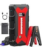 Car Battery Jump Starter, 4000A Battery Jumper Starter Portable (for 9.0L Gas or 7.0L Diesel Engine), Jump Box, Jump Starter Battery Pack with Jumper Cable, LED Light, USB QC3.0 (Red)