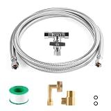 KEOKLE Dishwasher Installation Kit 3/8" x 3/8" With Tee Stop Valve 10FT