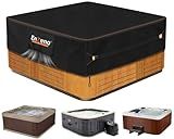 Enzeno Outdoor SPA Hot Tub Cover Waterproof Square 86 x 86 inch fit 84 x 84 or 83 x 83 or 82 x 82 or 7 ft x 7 ft 420D Heavy Duty Cub Hot Tub Lid Protectors Protective Cover Cap