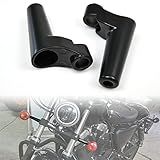 VEISUTOR Front Turn Signal Mounts Relocation Kit for Harley Sportsters, Black Motorcycle Turn Signal Indicator Relocation for Harley Sportsters Dyna FXR Accessories (2PCS)