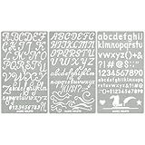Aleks Melnyk No.34 Metal Stencils, Pyrography, Wood Burning kit 3 PCS Templates, Letters Stencils for Engraving Wood and Patterns, Alphabet and Number, Lettering, Letting, Bullet Journaling
