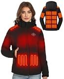 Womens Heated Jacket with 16000mAh Battery, 14 Heating Zones Black L