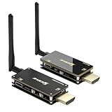 Wireless HDMI Transmitter and Receiver with KVM, 200M/660FT HDMI Wireless Extender Kit Built-in Antenna with Keyboard Mouse Port, for Streaming Video/Audio to Monitor from PC/Projector/TV Box