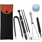 HEGAPOJA Keyboard Remover Tool Kit-7-Piece Set, Keycap Puller Include 5g Keyboard Lube, Switch Puller, Lubricating Pen, Cleaning Brush, Tweezers, 4-Jaw Gripper, and Key Cap Puller