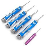 JRready ST5253 5Pcs 2mm Pin Connector Removal Tool 3mm Micro Terminal Remover Pin Out Tool Kit Wire Terminal Puller Molex Pin Extractor Contacts Release Tool Kit for Wire Connector Repair