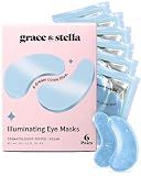 grace & stella Award Winning Under Eye Mask Reduce Dark Circles, Puffy Eyes, Undereye Bags, Wrinkles, Gel Under Eye Patches, Small Gifts for Women, Gifts Under 10 Dollars, Vegan (6 Pairs, Blue)