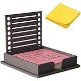 Jumygear Sticky Note Holder Compatible with Post It Notes, 3x3 Sticky Pads Dispenser with Stencil, Memo Pad Organizer with Line Box Drawing Template for Office and Home