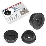 1 Inch Cable Grommet (25mm) – 12 Pcs Flexible Rubber Wire Hole Covers for Server Racks, Network Boxes, Thick Cable Management (Black)