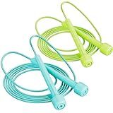 POCFOINY 2 Pack Jump Rope for Fitness, Speed Rope Skipping Rope for Men, Kids and Women, Jumping Rope for Workout, Tangle-Free PVC Long Jump Rope Set, Adjustable Exercise Jumping Rope Boxing for Adult