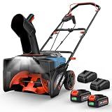 SENIX 40V 18'' Cordless Snow Blower,2×4.0Ah Batteries, Steel Auger