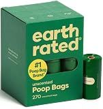 Earth Rated Dog Poop Bags on Refill Rolls, 270 Bags, Unscented