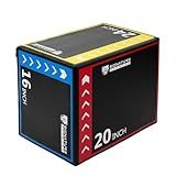 Fitvids Plyo Box, 3-in-1 Foam Plyometric Jump Box, 16”x20”x24” Box Jump for for Home Gym Training Fitness Workout Exercise