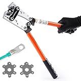 Yangoutool Battery Cable Lug Crimping Tool 1/0,1,2,4,6,8 Awg Gauge Heacy Duty Wire Copper Aluminum Ring Terminal Crimper For Electricians Vehicle Car Repair