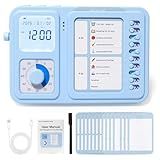 3-in-1 Visual Timer & ADHD Tool for Kids & Adults, Visual Schedule for Kids with Autism, Task Timer with Chore Chart Board, Daily Checklist for Home, School, Classroom, Desk