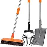 Chicken Poop Scooper Shovel Rake Scrub Brush for Chicken Coop Supplies Accessories for Cleaning