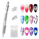 Gellen 5-in-1 Nail Dotting Pen with Ballpoint Pen Design & Nail Rhinestones