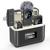 Mini Wireless Lavalier Microphone for iPhone iPad Android with Lightning/USB-C Plug, 80H Work Time Noise Reduction Lapel Mic for Recording, Clip Omni Lav Mic for Video Recording, Tiktok, Youtube, Vlog