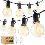 Brightown Outdoor String Lights, 35FT with 30 Bulbs, Waterproof Connectable