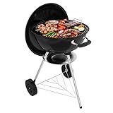 GRiliFE 18 inch Charcoal Grill, Portable Kettle BBQ Grills, Perfect Barbecue Gift, Durable & Easy to Assemble, Round Barbecue Grill for Outdoor Cooking, Patio and Beach, Black