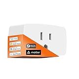 Onvis Matter Over Thread Smart Plug, Smart Mini Outlet, Works with Apple Home, Alexa & Google Home, 15A/1800W （1Pack）