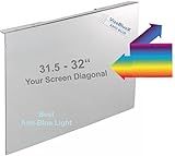 VizoBlueX 31.5 to 32 inch Universal Blue Light Screen Protector for Computer Monitor and TV. Filter & Damage Protection Panel (28.5 x 17.1 inch) Blocking UV for Displays