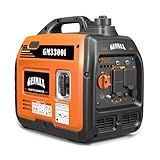 GENMAX Portable Generator，3300W Ultra-Quiet Gas Engine, EPA Compliant, Eco-Mode Feature, Ultra Lightweight for Backup Home Use & Camping (GM3300i)