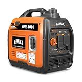 GENMAX Portable Generator，3300W Ultra-Quiet Gas Engine, EPA Compliant, Eco-Mode Feature, Ultra Lightweight for Backup Home Use & Camping (GM3300i)