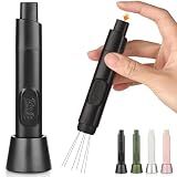 Retractable WDT Tool Espresso Distribution Tool - Espresso Stirrer Magnetic Coffee Distributor for Barista with Storage Stand & Extra 6 Needles Replacement(Black)