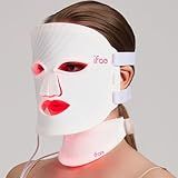 Red Light Therapy for Face and Neck, Red Light Therapy Mask with 850nm Infrared (NIR) Portable Led Face Mask with Eye Protection and Remote for True Anti-Wrinkles Skincare at Home White
