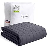 YnM 15lbs Weighted Blanket for Adults, Heavy Bed Throw Blanket with Cooling Glass Beads for All Season Use, Ideal for ~90lbs (48x72 Inches, Twin/Full, Dark Grey)