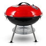 Gas One – 14-inch Portable Barbecue Grill with 3-Point Locking Lid for Heat Preservation – Dual Venting System – Small Charcoal Grill for Backyard, Camping, Boat