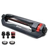 Eden 96213EDAMZ Weighted Essential Oscillating Sprinkler | Covers Up to 3,600 sq. ft., 16 Precision Nozzles, Adjustable Range, Turbo Drive Motor, Quick Connect Bundle, Stainless Steel Filters, Black