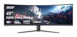 Acer Nitro 49” Gaming Monitor | UltraWide DQHD 5120 x 1440 | 1000R 32:9 Curved | AMD FreeSync | 240Hz Refresh Rate | 3ms (G to G) | 1 x Display Port 1.4 & 2 x HDMI 2.0 Ports | EI491CUR W3biiphx