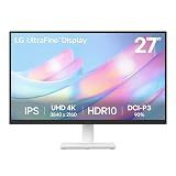 LG 27US500-W Ultrafine Monitor 27-Inch 4K UHD (3840x2160) HDR10 IPS Borderless Design Reader Mode Flicker Safe Switch App HDMI DisplayPort - White