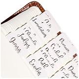 Idyllic Grace - Bible Tabs, Bronze Foil Letting, Bible Journaling, Study Tool, New and Old Testament, Christian, Catholic, Apocrypha, 90 Tabs, Indexing Tabs, Glossy Laminated, Durable, Creamsicle