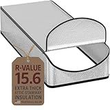 Attic Door Insulation Cover for Pull Down Ladder or Stair 25" x 54" x 11"- R-Value 15.6 Extra Thick Fire Proof Attic Tent Stairway Insulator with Easy Installation, Door Seal Hatch by Miloo
