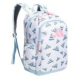 adidas Kids Affiliate Backpack – School Bag for Girls and Boys, 27L, 3D AOP White/Clear Sky Blue/Clear Pink, OSFA