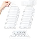 60 Sets 2 Inch Hanging File Folder Tabs, Transparent File Folder Labels with Paper Inserts Plastic Tabs for Hanging File Folders for Quick Identification