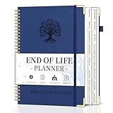 End of Life Planner, Spiral Estate Planning Organizer with Tabs for Senior, I'm Dead Now What Planner for Final Arrangements & Important Affairs with Large Print, 7.9"x10.4", Blue