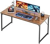 PRAISUN 54 X 24 Inch Computer Desk with Deeper Desktop, Gaming Office Writing Work Desk for Home Office, Study, Bedroom, Work from Home, Metal Frame, Rustic Brown