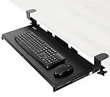 VIVO Large Keyboard Tray Under Desk Pull Out with Extra Sturdy C Clamp Mount System, 27 (33 Including Clamps) x 11 Inch Slide-Out Platform Computer Drawer for Typing, Black, MOUNT-KB05E