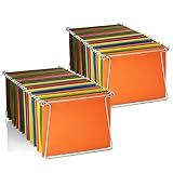 Officemate Hanging File Frames, Letter Size, Rails fits 24 to 27, Files Cabinet, Steel, 2 Sets (91999) , Silver