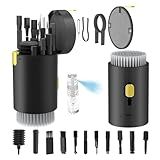 Tounee Keyboard Cleaner Kit, Electronics Cleaning Kit with Retractable Big Brush, Portable, 20 in 1 Multi-Tool Kit for Phones, Tablet, Computer, PC Monitor,TV Camera Lens with 2.5ml Mist Spray (Black)