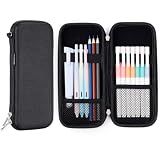 iDream365 Upgraded Hard Pencil Case Box for Adults,Durable Pen Carrying Case with Zipper-Black
