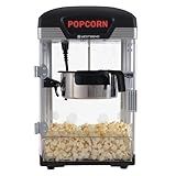 West Bend Stir Crazy Movie Theater Popcorn Popper, Gourmet Popcorn Maker Machine with Nonstick Popcorn Kettle and Popcorn Scoop for Popcorn Machine, 4 Qt., Black